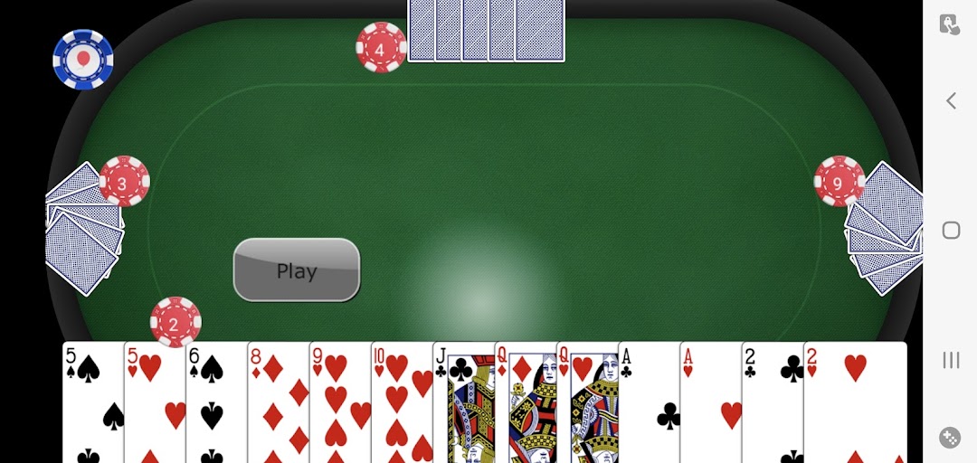 Tien Len Poker gameplay screen